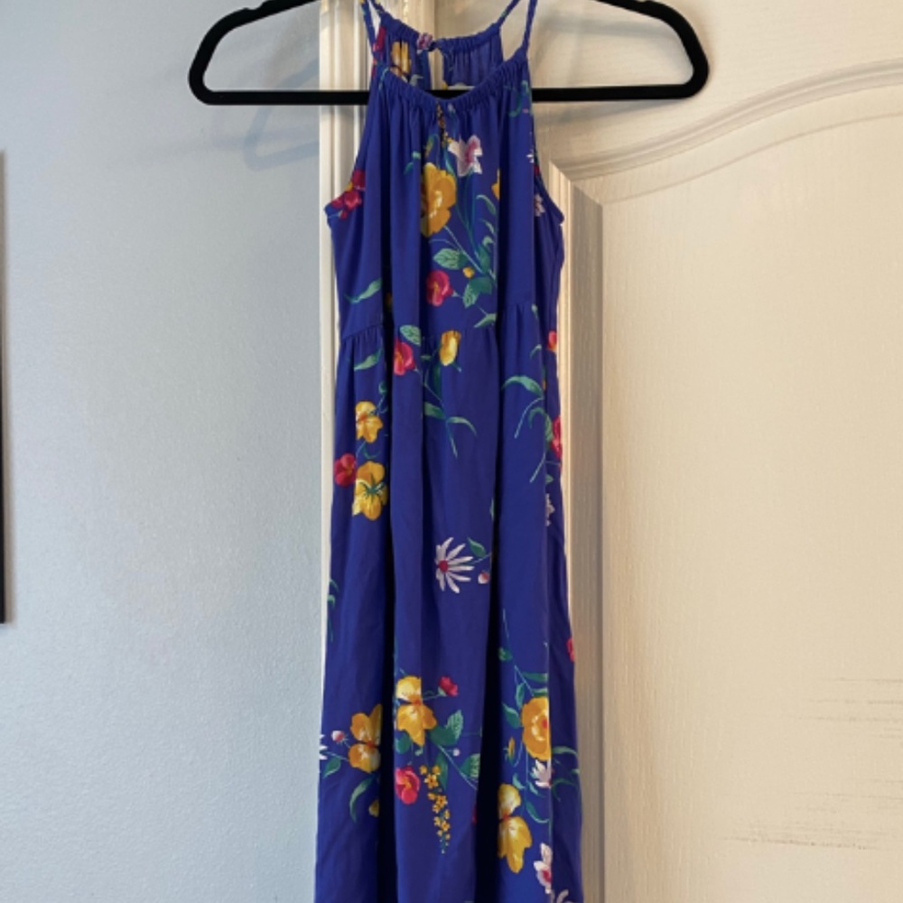 Like New – Girls Blue, Floral High-low Maxi Dress